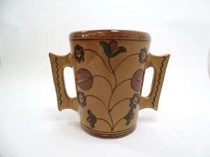 Vintage Folk Art Studio Pottery Vase Bucket Earthenware Poland Cepelia 7.25” - Picture 1 of 8