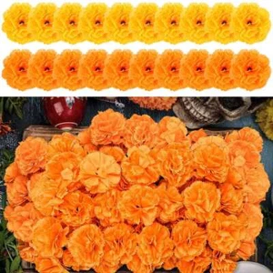 10-30 Piezas Flores de Caléndula Artificiales Seda Caléndula Flor Cabeza Naranja Flores - Imagen 1 de 14