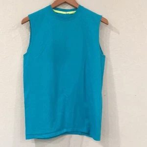Fruit of The Loom Boys Sz XXL 18 Teal Blue Tank Top 100% Cotton - Picture 1 of 7