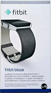 Fitbit Blaze Original Replacement Leather Wrist Band & Frame Large Black OEM - Picture 1 of 6