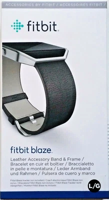 Fitbit Blaze Original Replacement Leather Wrist Band & Frame Large Black OEM - Image 1 of 4