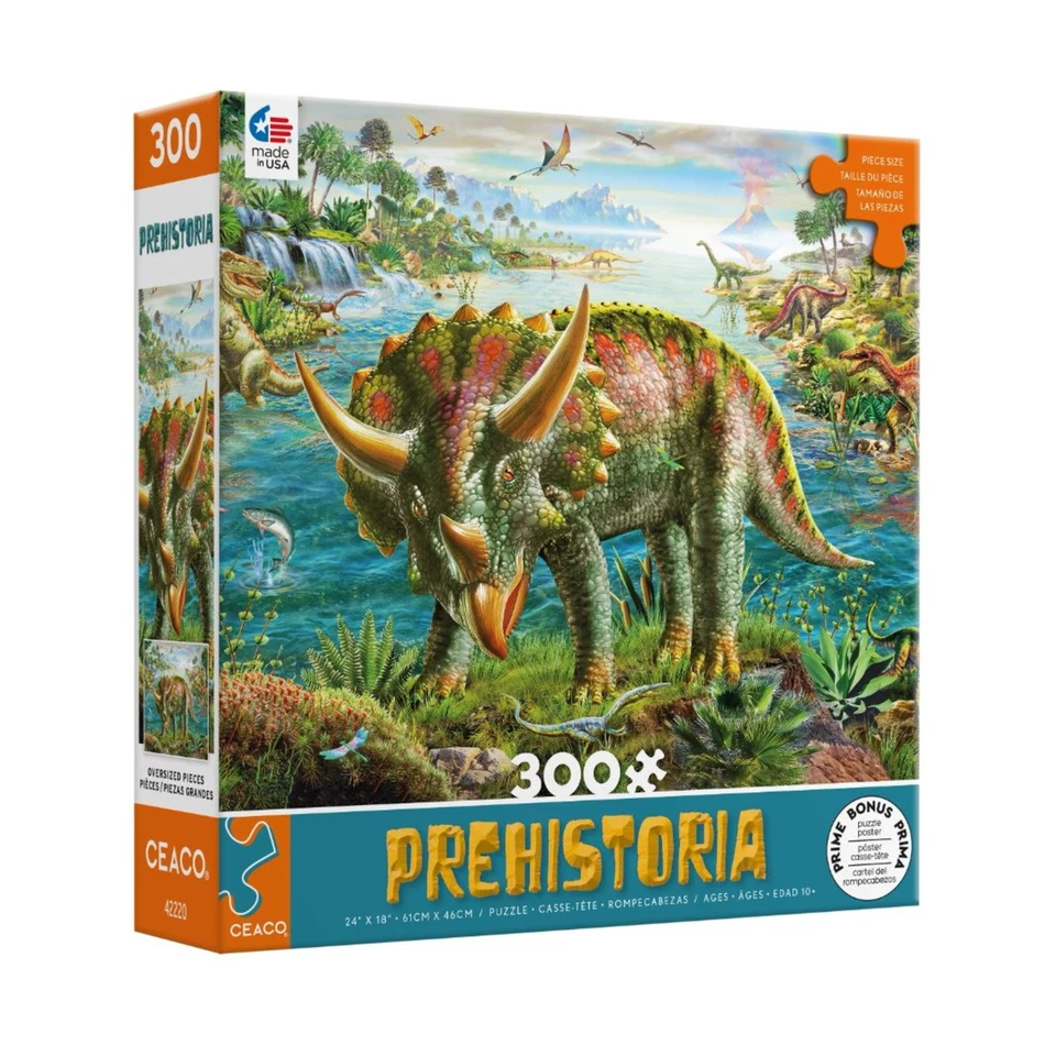 Ceaco Puzzle Prehistoria - Triceratops (300 Pieces) VG+/NM - Image 1 of 1
