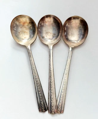 Суповые ложки Three Wallace Brothers 'Roseanne' 1938 посеребренные винтажные I - Изображение 1 из 4