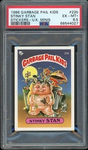 Topps Garbage Pail Kids 1st Series UK Minis #22b Stinky Stan PSA 6.5 EX-MINT+ - Picture 1 of 2
