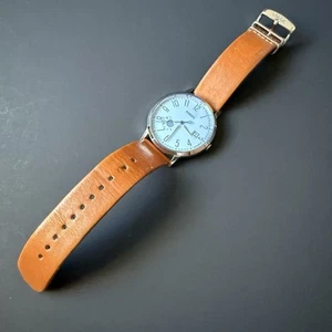 Fossil Men’s Analog Watch – Model ES3975 – Brown Leather Band, Day/Date Subdial - Picture 1 of 6