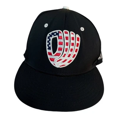 Gorra de béisbol The Game Pro L-Flex negra - Logo de bandera de Estados Unidos “D” - Talla L Foto 1 de 4