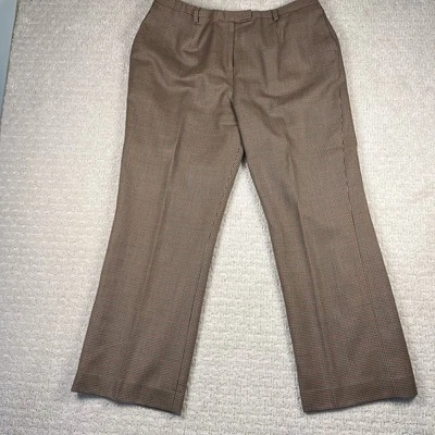 Pantalones a cuadros vintage Pendleton de lana pata de gallo para mujer 18 marrón verde Academia Foto 1 de 4