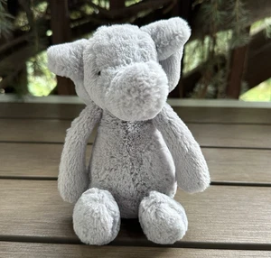 Jellycat Small Bashful Grey Elephant Plush Stuffed Animal Trunk 7.5" Preowned - Picture 1 of 11