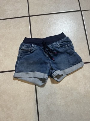 Blue Denim Shorts with Drawstring Waist Size 5T Kids Cat & Yack Brand - Image 1 of 3