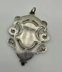Antique Vintage Sterling Silver Large Ornate Award Medal Watch Fob 6.38 grams - Picture 1 of 6
