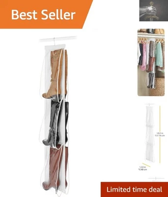 Elegant Hanging Boot Organizer for 3 Pairs – 360° Rotatable Storage Solution - Image 1 of 4