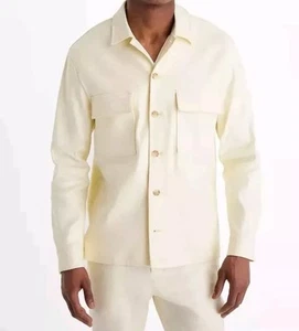 Express Mens Medium M Slim Light Yellow Linen Blend Thin Jacket NWT MSRP $148.00 - Picture 1 of 4