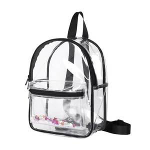 PVC Backpack Cute Clear School Bags for Girls Secondary Women's Transparent - Imagen 1 de 12
