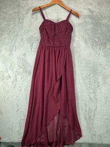 Lily Rose Womens Small Red Wine Formal Dress Lace Top Chiffon Sleeveless NWOT - Picture 1 of 10