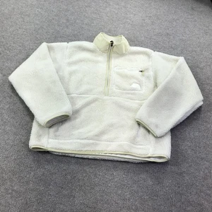 The North Face Pullover Mens Large White Sherpa Fleece Quarter Zip Chest Pocket - Picture 1 of 17