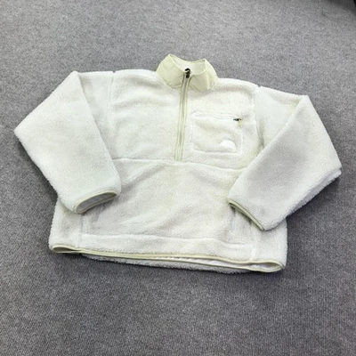 The North Face Pullover Mens Large White Sherpa Fleece Quarter Zip Chest Pocket - Image 1 of 4