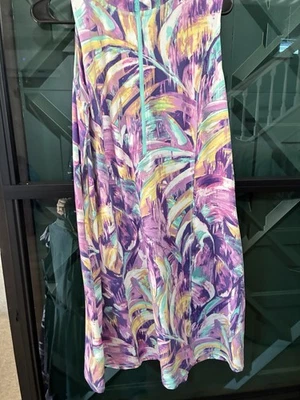 Belle Kim Gravel Ladies Watercolor Zip Up Sleeveless Dress - Size L - Image 1 of 4
