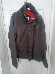 Women's ABERCROMBIE & FITCH NAVY HEAVY THICK WATERPROOF COAT XL - Picture 1 of 13