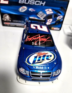Kurt Busch #2 Miller Lite 2008 autografiado 1/24 Nascar cot - Imagen 1 de 8