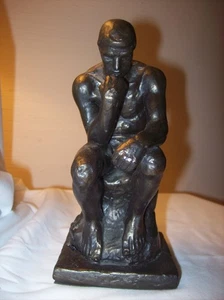 Vintage Rodin The Thinker Figurine Made in Thailand 7" H - Picture 1 of 7