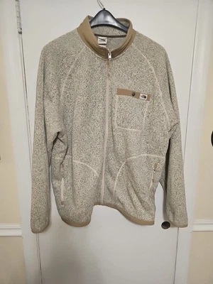 North Face мужчин полный молнии 2XL бежевый песок длинным рукавом флис Гордон lyons - Изображение 1 из 4