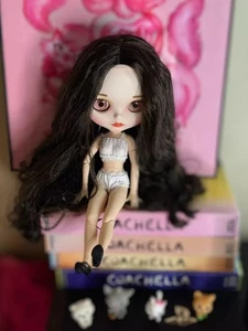12" Blythe Doll Dark Brown Hair White Skin Eyebrows Nude 1/6 Jointed Body Beauty - Picture 1 of 25