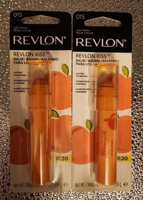 Revlon Lip Balm, 2 Pack) Kiss Tinted Lip Balm SPF 20 -015 Juicy Peach - (QQ1121) - Image 1 of 3