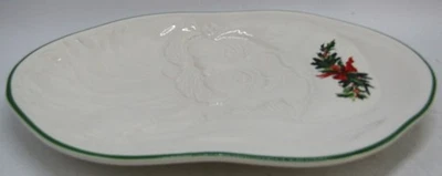 Christmas Heritage Pfaltzgraff 10" X 8" Embossed Santa Plate. - Image 1 of 4