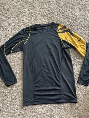 Nike Team Long Sleeve Athletic Shirt Black Navy Blue & Yellow Boy's Size  XXL - Image 1 of 4