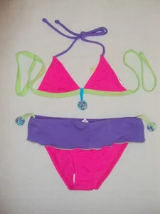 NEW PHAX KIDS HALTER TRI TOP & PANT BIKINI SWIMSUIT SIZE 4,6,8,10,12 K217 RET$34 - Picture 1 of 9