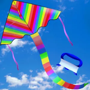 NEW Rainbow Delta Kite 60inch Kites For Kids Best Easy Flyer Easy to Assemble - Picture 1 of 8
