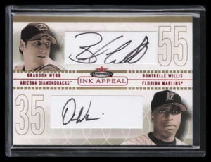 2003 Fleer Mystique Ink Appeal Gold Brandon Webb Dontrelle Willis Dual Auto 3/5 - Picture 1 of 2