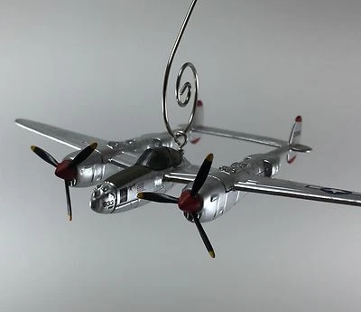 World War II P-38 Lightning USAF WWII MC Christmas Ornament Airplane Aircraft - Image 1 of 4