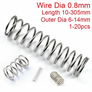 0.8mm Wire Compression Spring 304 Stainless Steel Pressure Springs All 5-305mm - Picture 1 of 8