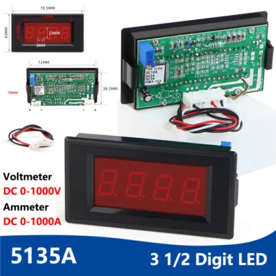 0-1000V 1000A DC Voltímetro Digital Amperímetro Pantalla LED Probador Panel 3 1/2 Dígitos