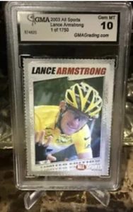 2003 Lance Armstrong All Sports Cycling Rookie Gem Mint 10 Rare GMA 10 - Picture 1 of 2