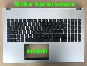 UK Silver Palmrest keyboard for Asus N56V N56VV N56VB N56VZ N56VJ N56VM N56D - Picture 1 of 2