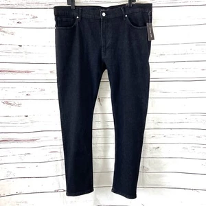 Michael Kors Parker Jeans Mens 38x32 Black Mid Rise Denim Slim Fit Stretchy - Picture 1 of 13