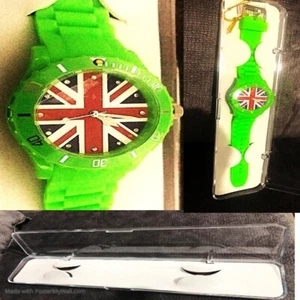 GREEN sports watch + display case for men women children V.E DAY ST GEORGES NEW - Picture 1 of 2