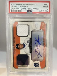 2013 Topps Museum Collection Triple Crown Miguel Cabrera Relic + AUTO PSA 9 MINT - Picture 1 of 3