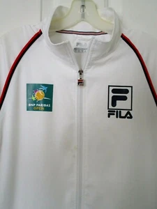 FILA Mens L/S BNP Paribas Open Full Zip White Tennis Windbreaker NWOT - Small - Picture 1 of 3