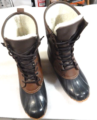 Sporto  Duck Boots Women's DELINDA Rubber  Size 10M  Fur Lined 10" Tall  - Image 1 of 4