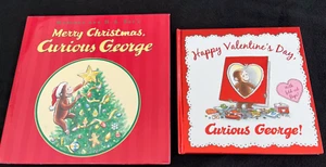 Lot Merry Christmas Curious George & Happy Valentine's Day Margaret & H.A. Rey's - Imagen 1 de 10