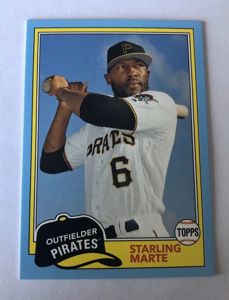 2018 Topps Archives #208 Starling Marte Blue parallel 8/25 Rare K - Image 1 of 2