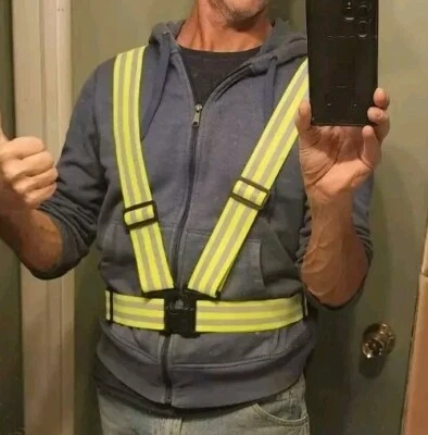 Apace Vision Neon Yellow Reflective Safety Vest Adjustable and Elastic 1-Pack - Image 1 of 4