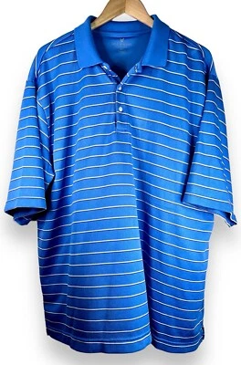 LYLE & SCOTT Hombres 2XL Rendimiento Polo Mangas Cortas Golf Azul Rayas XXL Foto 1 de 4