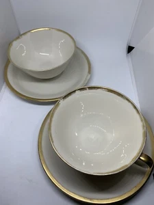 2  Kaffee Tassen Eschenbach, Elfenbeinporzellan Bayerische Gold. - Bild 1 von 6