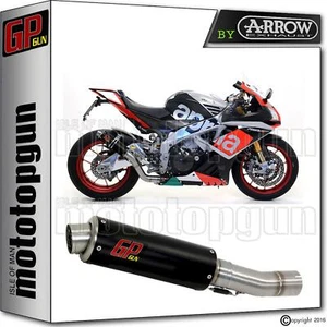 EXHAUST GP GUN by ARROW STEEL BLACK APRILIA RSV4 RF 2015 15 2016 16 - Picture 1 of 3