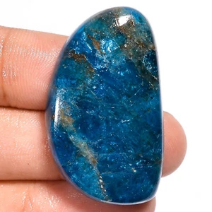 100% Natural Blue Apatite Fancy Shape Cabochon Gemstone 71 Ct 38X22X7mm EE-29886 - Picture 1 of 1