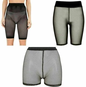 Neu Damen Frauen Netz Radshorts Allover Mesh Radshorts Größe 8-14 - Bild 1 von 3